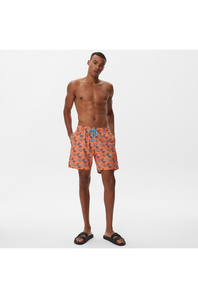 Nautica Erkek Turuncu Baskılı Deniz Şortu