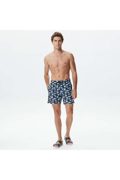 Nautica Erkek Lacivert Baskılı Deniz Şortu