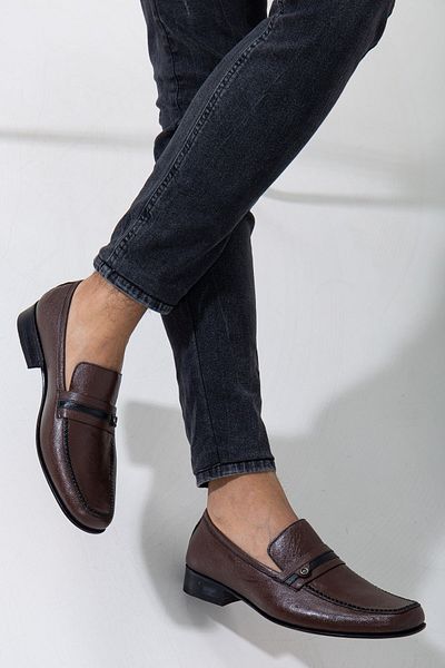 Dilimler Ayakkabı Δερμάτινα ανδρικά κλασικά παπούτσια Glase Leather Trock Brown