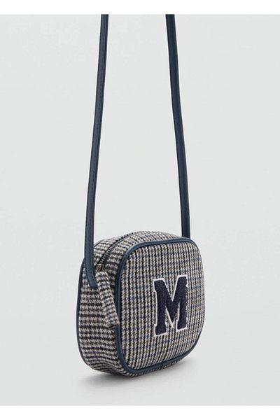 MANGO Kids Houndstooth Patterned Contrast Bag