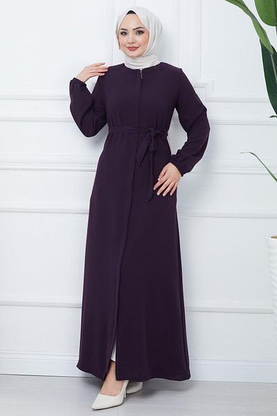 hafsamina Ferace Plum με κρυφή πατιλέτα HM2361