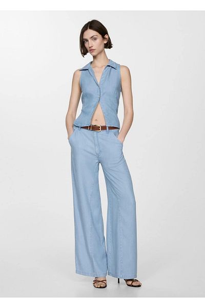 MANGO Woman Lyocell Open Shirt
