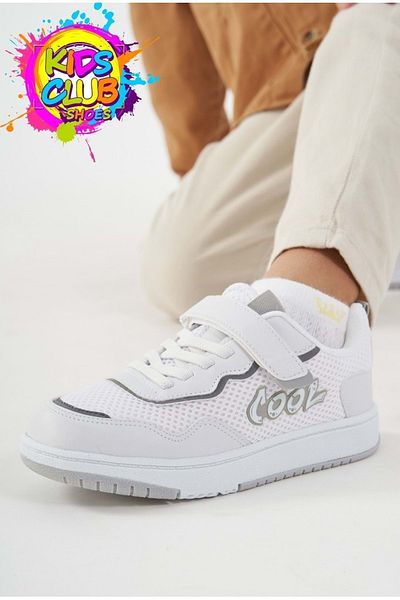 KCMN Pantofi sport unisex pentru copii - Tenis Cool Connel, Talpa ortopedica, ALB