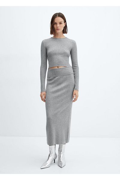 MANGO Woman Rib Sweater - Round neck