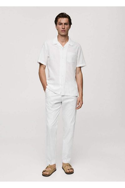 MANGO Man Košile Regular Fit ze 100% bavlny Seersucker