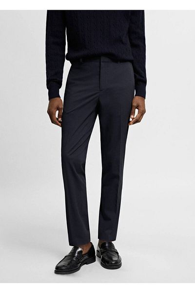 MANGO Man Υφασμάτινο παντελόνι Super Slim Fit