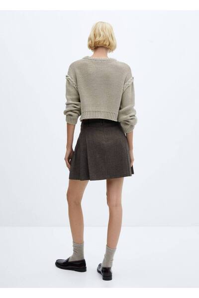 MANGO Woman Ekose Mini Etek