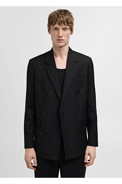MANGO Man Regular-Cut Double-Breasted Blazer Jacket