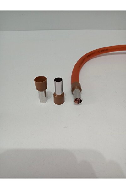 YSN 4ga Yalıtımlı Amfi Kablosu Ucu - 25 Mm Izoleli Kablo Ucu - 4ga Yüksük - 2 Adet