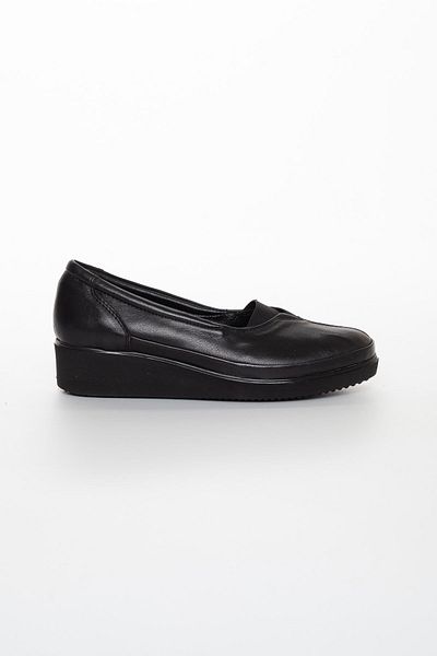 Dilimler Ayakkabı Genuine Leather Orthopedic Elastic Black Women's Shoes