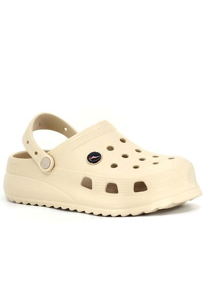 KCMN Sonimix EM0129-01 Sabo Men's Slippers - Thick Sole and Orthopedic - Doctor and Nurse Slippers - BEIGE