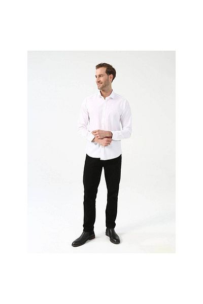 SÜVARİ Ανδρικό πουκάμισο Wonder White Long - Regular Fit Gm1001400280