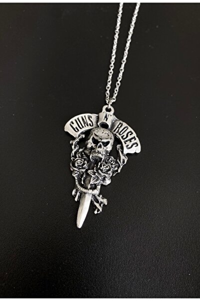 DarkellaStore قلادة على شكل رأس جاف من Gothic Punk Guns'n Roses