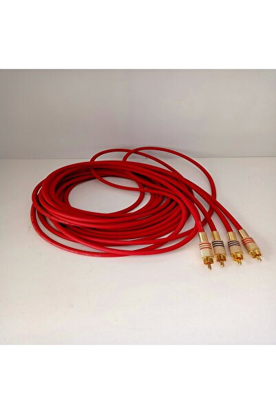 YSN Amfi Rca Kablosu 5 m %100 Bakır Kırmızı Rca Ses Aktarım Kablosu El Yapımı...