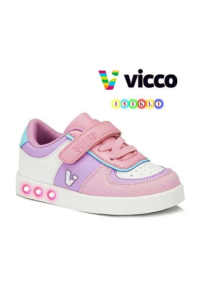 Vicco Sam Işıklı Ortopedik Çocuk Spor Ayakkabı Pembe