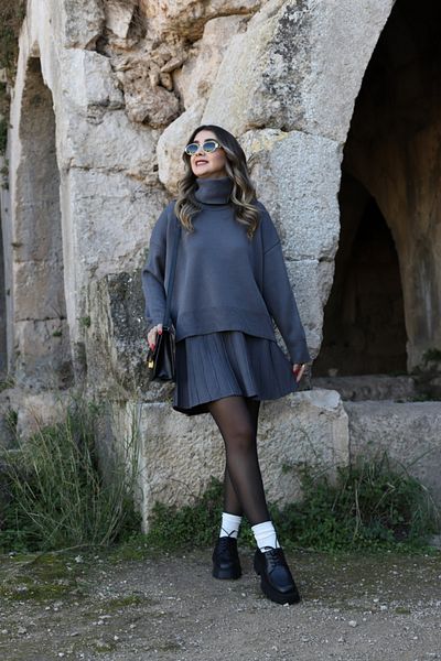 bytugcekaya Σετ καπνιστή φούστα με ριμπ ζιβάγκο τυπικού μεγέθους
