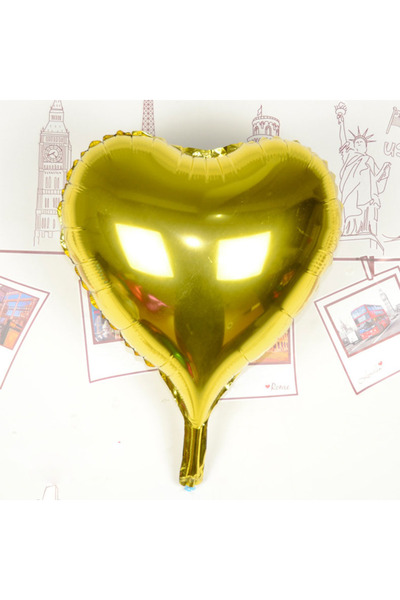 ZERO LAND بالون فويل على شكل قلب من دي إس-ديرين، أصفر، 80 سم، 32 بوصة