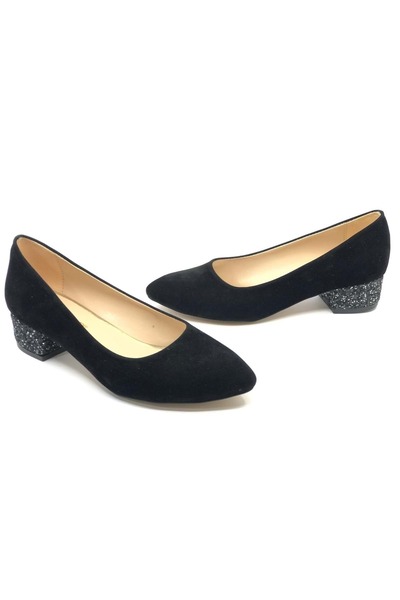 KOCAMANLAR 3 cm Sa kamenčićima Mehtap štikla za žene Cipele sa štiklom - CRNA