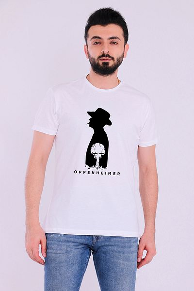 Tshirthane Ανδρικό μπλουζάκι Oppenheimer Nuclear White Shortarm