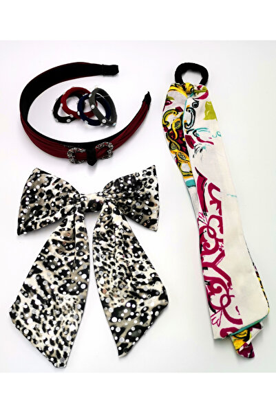 Monalisa Home مجموعة باندانا منقوشة ملونة بإبزيم تاج