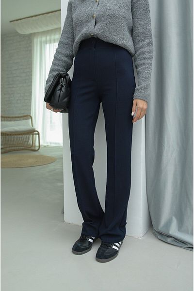 Havoş Navy Blue Pile Palazzo Trousers