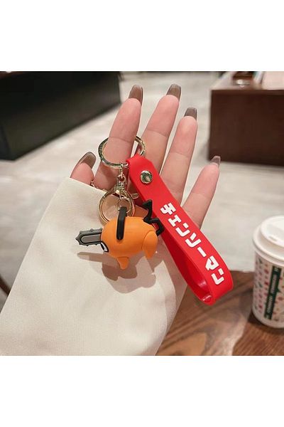 Köstebek Anime Chainsaw Man - Pochita Mini Figure Silicone Keychain