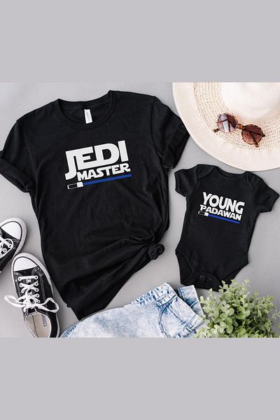 Tshirthane Jedi Master Father Son Girl - Τιμή μονόπροϊνου, 2 τεμάχια μην συνδυάζετε