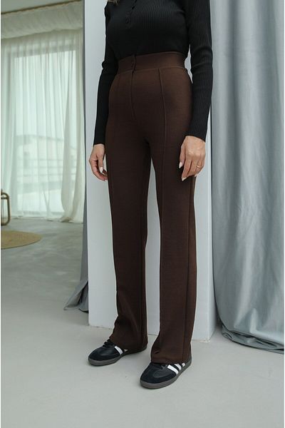 Havoş Παντελόνι Palazzo Bitter Brown Piping