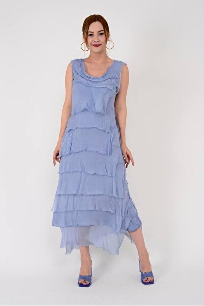 Bohem Stil Італійська шовкова сукня для схуднення 2 розміру без рукавів