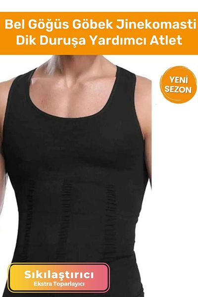 Pastimost Waist Chest Belly Tightening Extra Belly Firming Black Men's Corset Undershirt