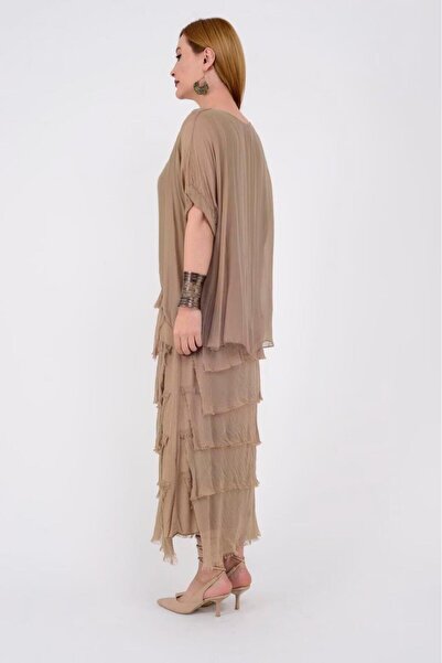 Bohem Stil Ιταλικό νούμερο 2 Μεταξωτό φόρεμα με μισό μανίκι λεπτό