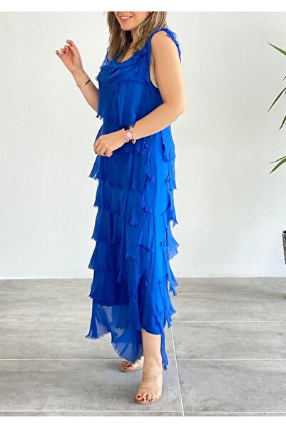 Bohem Stil Італійська шовкова сукня для схуднення 2 розміру без рукавів