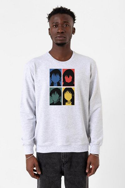 Tshirthane Σβημένο Anime Όλοι οι κύριοι χαρακτήρες Minimal Colorful Art Ανδρικό φούτερ 2ip Karmelange