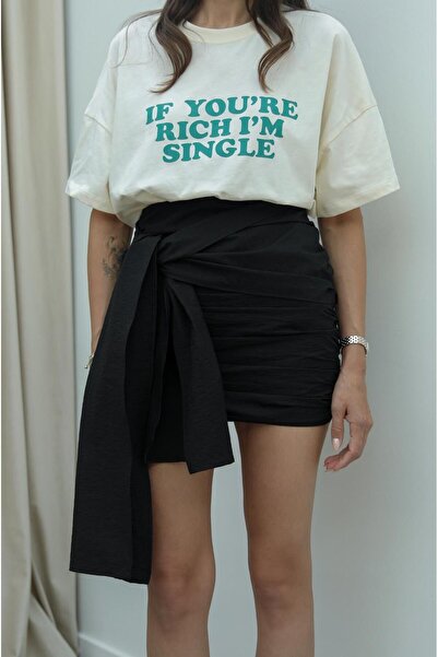 Havoş Чорна спідниця з дефектами матовий дизайн