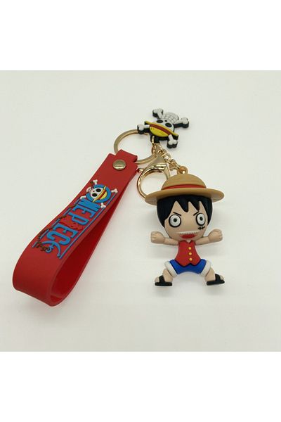Köstebek Anime One Piece - سلسلة مفاتيح من السيليكون مع شعار لوفي