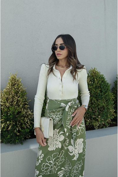 Havoş Ζακέτα Cream Polo Neck