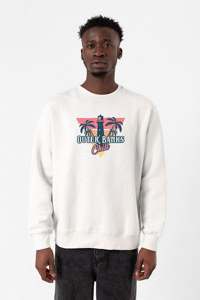 Tshirthane Мъжки суитшърт Outer Banks Chill White 2ip