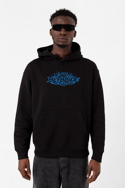 Tshirthane Мъжки суитшърт с качулка Beyblade Logo, черен, 3ip