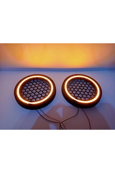 YSN SOUNDS Işıklı Hoparlör Kapağı 20cm – Amper Renkte 20cm Midrange Kapak – 1 Takım