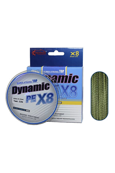 CAPTAIN خيط حياكة Dynamic Pe 8 بطول 300 متر أخضر 0.06 مم