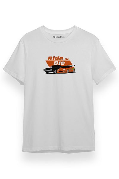 Tshirthane Ανδρικό μπλουζάκι Fast And The Furious Ride Or Die Λευκό κοντομάνικο