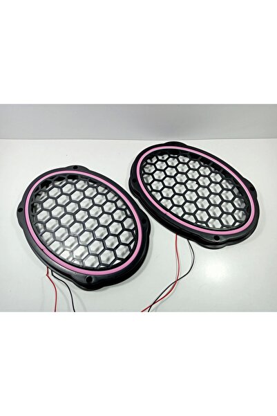 YSN SOUNDS Işıklı Oval Hoparlör Kapağı – Mor Renkte Işıklı Oval Midrange Kapak – 1 Takım