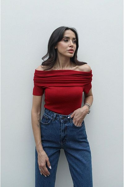 Havoş Red Marie Short Sleeve Blouse