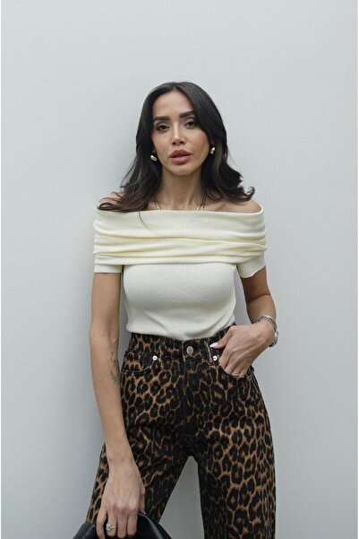 Havoş Cream Marie Short Sleeve Blouse