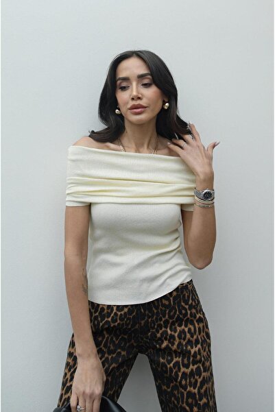 Havoş Cream Marie Short Sleeve Blouse