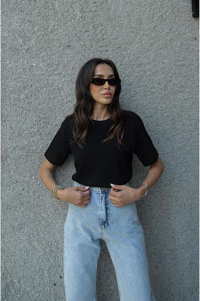 Havoş Tricou de bază din bumbac negru
