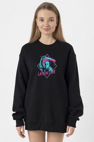 Tshirthane Friday The 13th Crystal Lake Black Women's 2ip Sweatshirt