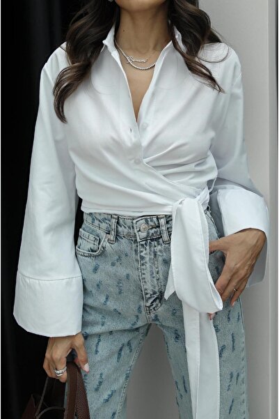 Havoş Cămașă cu detaliu cravată albă