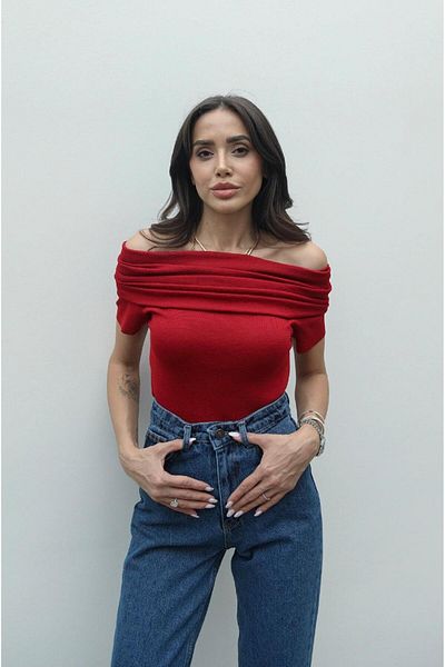 Havoş Red Marie Short Sleeve Blouse