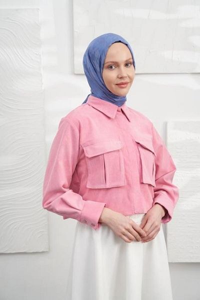 ARMANDA Σάλι Indigo Jacquard - Μοτίβο Houndstooth